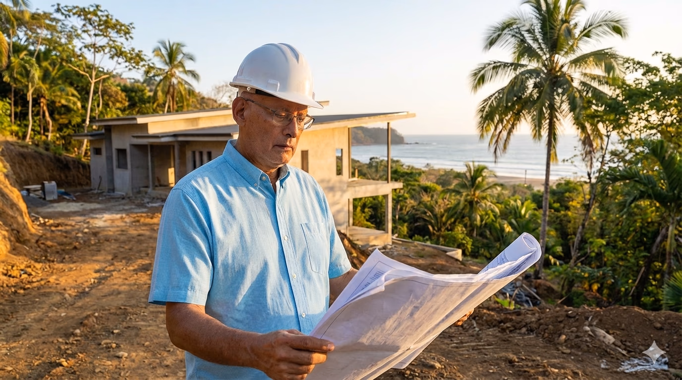 Perito valuador inspeccionando propiedad en Costa Rica